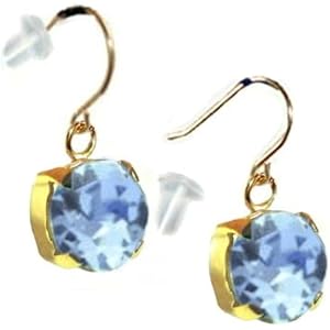 アクアマリン　K14 フックピアス Amazon | アクアマリン ホワイト ゴールド K14 14k 14金